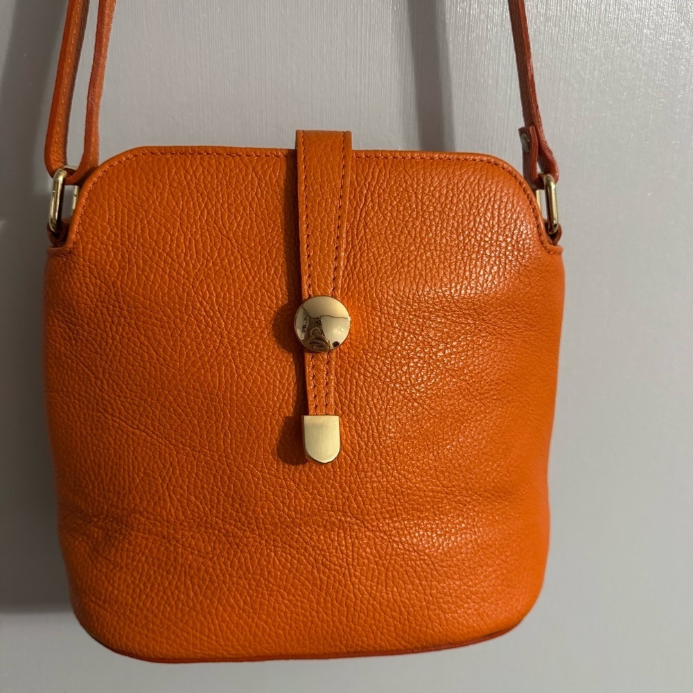 TANO Orange Italian Leather Crossbody Bag - Picture 10 of 15